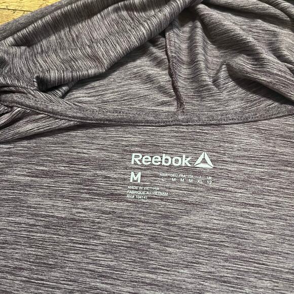 Reebok Women's Purple Waterfall Hooded Cardigan Sz M Athleisure Stretch Gym - Picture 5 of 5